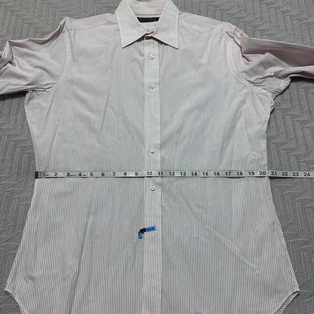 Tom James Red Pinstripe Custom Made Button Down S… - image 8